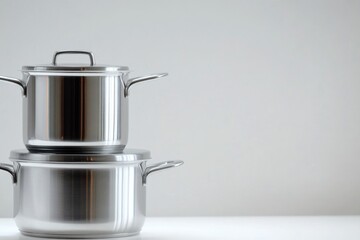 Poster - Three pots and pans stacked on top of each other, kitchen organization