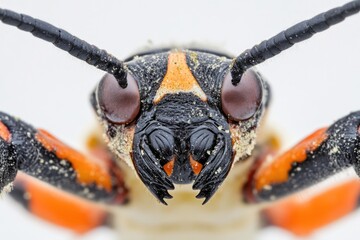 Fototapete - A close-up view of a bug's face, ideal for use in educational or scientific illustrations