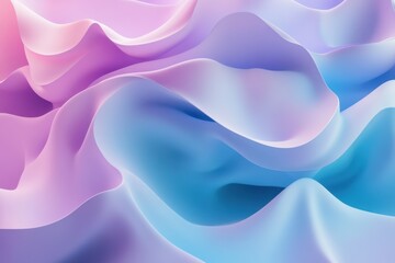 Poster - Swirling pastel waves of color create a serene abstract composition in soft tones of pink, blue, and lavender. Generative AI