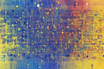 Poster - Vibrant digital mosaic of colors and patterns capturing the essence of creativity and modern artistry in a visual celebration. Generative AI