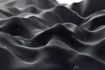 Poster - Dynamic flow of abstract waves in dark tones creates a mesmerizing visual experience full of depth and texture. Generative AI