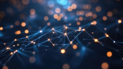 Poster - Abstract Network Connection, Digital Data Visualization