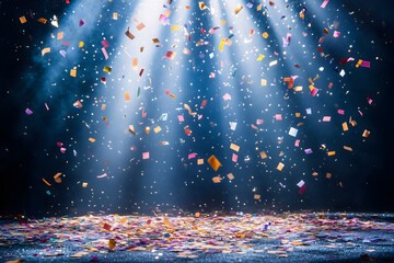Wall Mural - Festive Confetti Falling Indoors