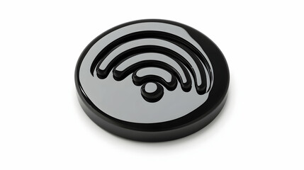 Wall Mural - black wifi icon, high-resolution wireless signal symbol. isolated on white background, -
