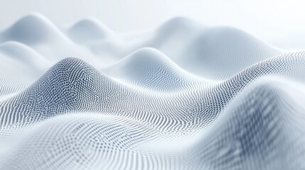 Poster - Abstract White Digital Landscape, A Serene Exploration of Data Visualization