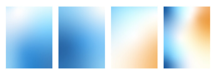 Wall Mural - Blur beach gradient background . Gradation blue and orange beige background. Abstract backdrop sea water and sand. Ocean exotic wave. Vector tropical summer calm cover illustration.