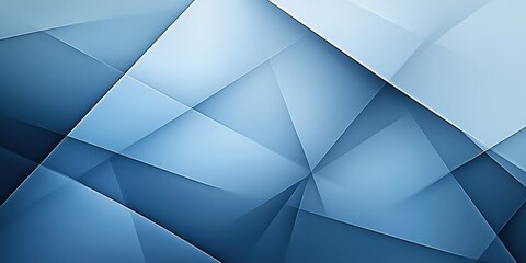 Poster - Abstract blue geometric background with layered triangles creating depth and texture in a modern design