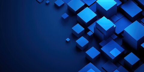 Poster - Colorful geometric shapes create a visually striking pattern against a deep blue background