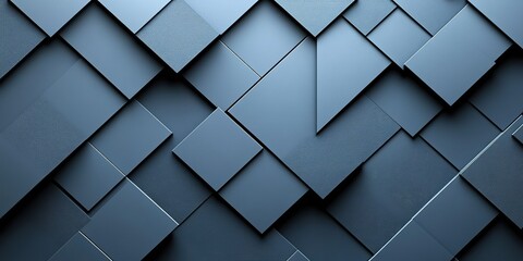 Poster - Geometric patterns of blue shapes layered together creates a modern textured background