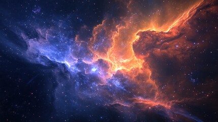 Wall Mural - a futuristic ai-powered observatory captures the birth of a new galaxy inside a glowing nebula