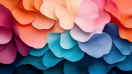 Poster - Vibrant and Colorful Abstract Floral Background with Soft Petals in Vivid Tones