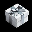 © Aegis World - White Gift Box with grey ribbon Isolated on transparent background. Used for birthdays, celebration, parties, events etc