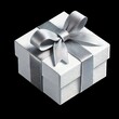 © Aegis World - White Gift Box with grey ribbon Isolated on transparent background. Used for birthdays, celebration, parties, events etc