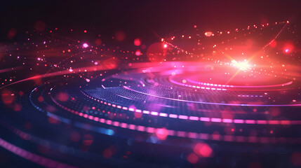 Fototapete - Abstract light patterns with vibrant colors creating a dynamic atmosphere in a digital space