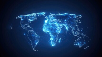 Poster - Global Network,  A Digital World Map