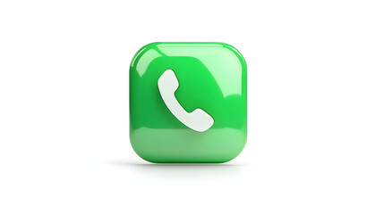 Wall Mural - green phone icon with accept symbol, call answer button design. isolated on white background, -