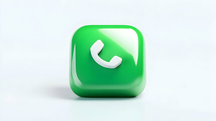 Wall Mural - green phone icon with accept symbol, call answer button design. isolated on white background, -