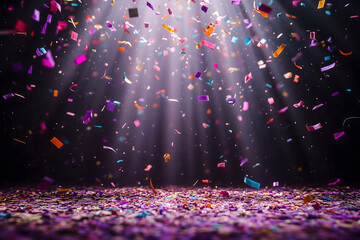 Wall Mural - Colorful Confetti Particles Floating in Air