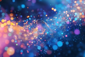 Poster - Colorful cosmic dance of light and energy swirling in a vibrant universe at nighttime. Generative AI
