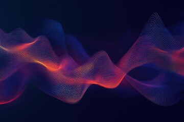 Poster - Vibrant waves of color dance across a dark canvas, creating a mesmerizing visual symphony of light and form. Generative AI