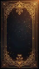 Poster - Elegant Golden Frame with Sparkling Dark Background for Invitations and Art