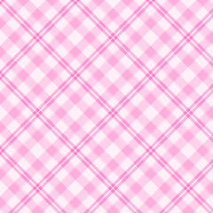 Wall Mural - Plaid repeat pattern in pink and white.Cute colorful gingham checkered tartan seamless pattern.Geometric graphic vector illustration background design for fabric and print. 