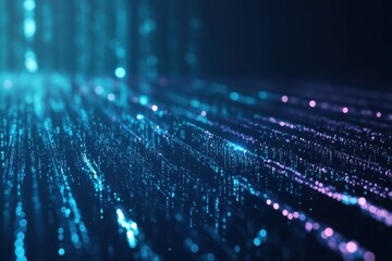 Poster - Digital streams of light dance in a cosmic display of colors and patterns during a mesmerizing nighttime experience. Generative AI