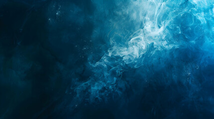 Poster - Abstract blue and teal smoke swirling in a digital space, creating a serene atmosphere