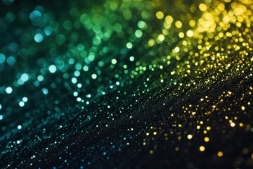 Poster - Mesmerizing shimmer of green and gold sparkles create an enchanting atmosphere in this dazzling display. Generative AI