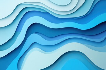 Poster - Swirling waves of blue create a mesmerizing pattern reminiscent of ocean depths and serene water flows. Generative AI