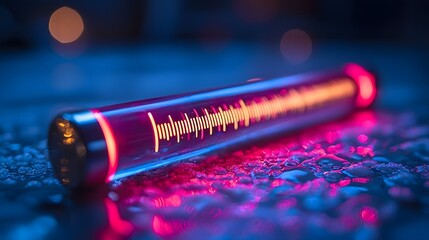 Poster - Glowing Thermometer Shaped Progress Bar on Minimalist White Background