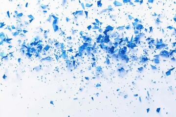 Poster - Colorful blue confetti dances through the air as a celebration unfolds during a vibrant summer festival in the heart of the city. Generative AI
