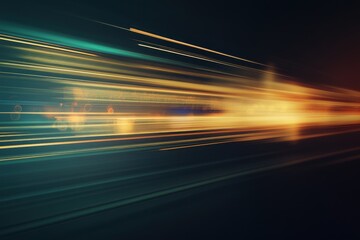 Poster - Vibrant trails of light illuminate the night sky, showcasing the beauty of speed and motion in a city landscape. Generative AI
