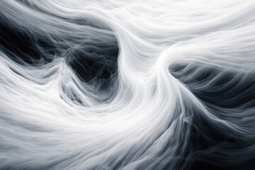 Poster - Swirling currents of white and gray dance in an abstract composition capturing the essence of movement and fluidity. Generative AI