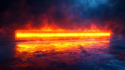 Poster - Glowing Ruler Styled Progress Bar with Lighting Segments Measuring Advancement and Success