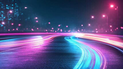 Poster - Dark background with rapidly moving light and stripes