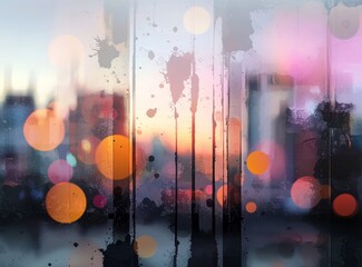 Poster - Christmas-themed abstract background with bokeh defocused lights to enhance festive spirit