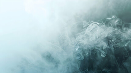 Poster - Ethereal wisps of smoke swirling gracefully against a soft, muted background, creating a tranquil atmosphere
