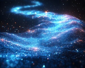 Poster - cosmic progress bar glowing stars filling a constellation symbolizing achievements
