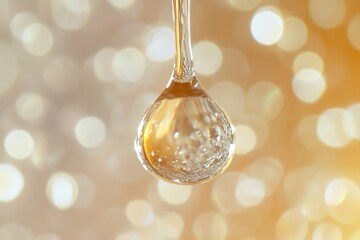 Poster - Captivating droplet suspended in shimmering light, creating a mesmerizing moment of beauty and wonder. Generative AI
