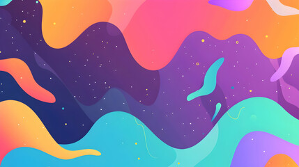 Poster - Vibrant abstract waves of color blending seamlessly, creating a dynamic visual experience