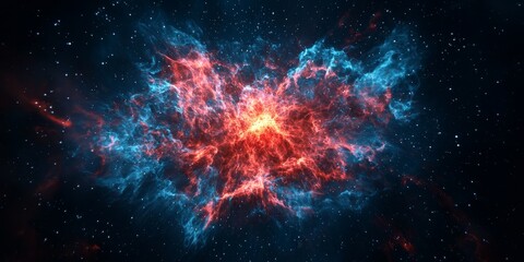 Wall Mural - Cosmic Symphony: An awe-inspiring image unveils the vast, colorful spectacle of a vibrant nebula against the black expanse of the cosmos, a testament to the universe's beauty and mysteries. 
