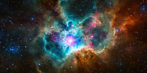 Wall Mural - cosmic symphony: a breathtaking tapestry of cosmic dust and gas, illuminated by the radiant light of