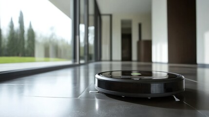 Poster - AI-powered robotic vacuum detecting dirtier areas for deep cleaning