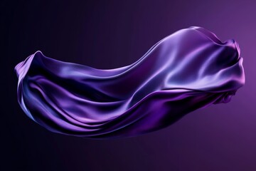 Poster - purple fabric is shown in the air, with a purple background. the fabric is flowing and he is a piece