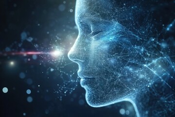 Poster - Exploring the connection between technology and human consciousness through digital visualization. Generative AI