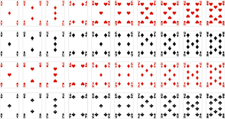 Leinwandbilder - Number cards designs from a new original deck of playing cards. Four pip left handed version with identifier in all four corners.