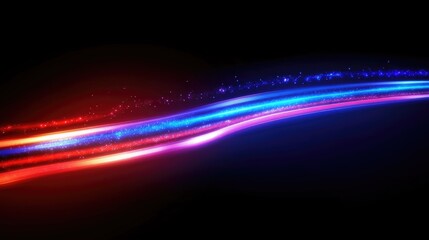 Poster - Abstract Red and Blue Light Streaks Dynamic Energy