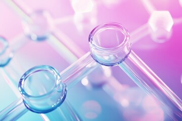 Poster - Colorful laboratory setting with glass tubes and creative chemistry in a modern experimental environment. Generative AI