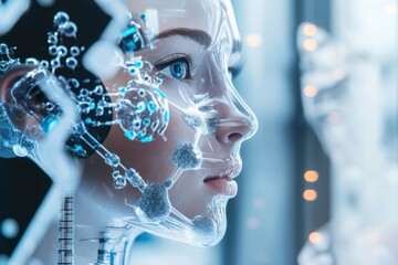 Poster - Captivating glimpse into the future of technology amidst stunning digital enhancements and intricate designs. Generative AI